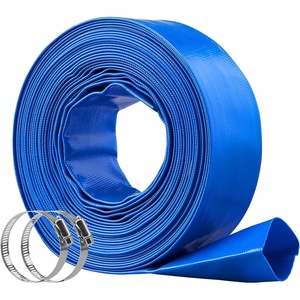 image:imageVEVOR Discharge Hose 4 x 105 PVC Lay Flat Hose Heavy Duty Backwash Drain Hose with Clamps Weatherproof amp Burstproof Ideal for Swimming Pool amp Water Transfer Blue  for Swimming Pool Water Transfer Weatherproof amp Burstproof 642 in Flat Width 60 PSI Working Pressure with 2 Clamps Blue02 2 x 50