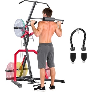 image:imageVEVOR Home Gym Equipment Leverage Gym with 21 Ratio LAT Low Row System Strength Training Machine for Squats Deadlifts Bench Press Bicep Curls Home Gym Machine Adjustable Full Body Workout Station