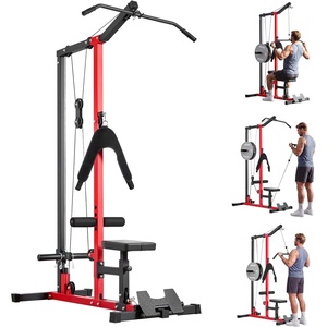 image:imageVEVOR LAT Pull Down Machine 3in1 Row Cable Machine Cable Machines Home Gym with 3Level Adjustable Seat 4Level Adjustable Foam Roller Load 400 lbs LAT Tower for Back Chest Tricep Black