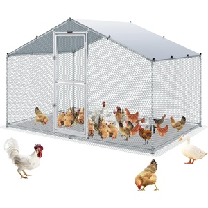 image:imageVEVOR Large Metal Chicken Coop98 x 98 x 66 ft Walkin Chicken Run House with Waterproof Cover amp Sturdy Frame Spire Roof Poultry Cage Duck Pen for Rabbit Hen Goose Outdoor Backyard Farm Use1180L x 780W x 780H