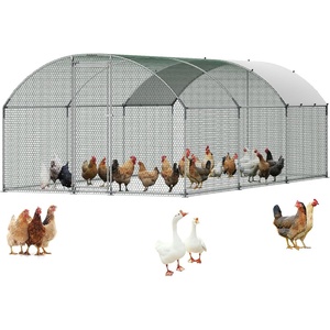 image:imageVEVOR Large Metal Chicken Coop98 x 98 x 66 ft Walkin Chicken Run House with Waterproof Cover amp Sturdy Frame Spire Roof Poultry Cage Duck Pen for Rabbit Hen Goose Outdoor Backyard Farm Use1181L x 2362W x 787H