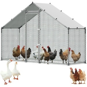 image:imageVEVOR Large Metal Chicken Coop98 x 98 x 66 ft Walkin Chicken Run House with Waterproof Cover amp Sturdy Frame Spire Roof Poultry Cage Duck Pen for Rabbit Hen Goose Outdoor Backyard Farm Use1181L x 394W x 787H