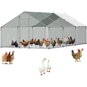 image:imageVEVOR Large Metal Chicken Coop98 x 98 x 66 ft Walkin Chicken Run House with Waterproof Cover amp Sturdy Frame Spire Roof Poultry Cage Duck Pen for Rabbit Hen Goose Outdoor Backyard Farm Use2362L x 1181W x 667H