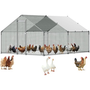 image:imageVEVOR Large Metal Chicken Coop98 x 98 x 66 ft Walkin Chicken Run House with Waterproof Cover amp Sturdy Frame Spire Roof Poultry Cage Duck Pen for Rabbit Hen Goose Outdoor Backyard Farm Use1186L x 1547W x 784H