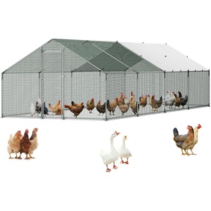 image:imageVEVOR Large Metal Chicken Coop98 x 98 x 66 ft Walkin Chicken Run House with Waterproof Cover amp Sturdy Frame Spire Roof Poultry Cage Duck Pen for Rabbit Hen Goose Outdoor Backyard Farm Use3149L x 1181W x 787H