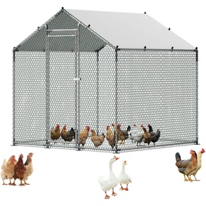 image:imageVEVOR Large Metal Chicken Coop98 x 98 x 66 ft Walkin Chicken Run House with Waterproof Cover amp Sturdy Frame Spire Roof Poultry Cage Duck Pen for Rabbit Hen Goose Outdoor Backyard Farm Use787L x 787W x 787H