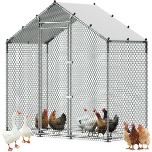 image:imageVEVOR Large Metal Chicken Coop98 x 98 x 66 ft Walkin Chicken Run House with Waterproof Cover amp Sturdy Frame Spire Roof Poultry Cage Duck Pen for Rabbit Hen Goose Outdoor Backyard Farm Use787L x 394W x 787H