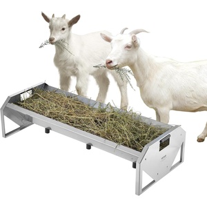 image:imageVEVOR Livestock Hay Feeder 2 in 1 Grain amp Hay Feeder 80Gallon Capacity 579 Long Goat Pasture Feeding with Deeper Feeding Pan Heavy Duty Steel Grain Holder for Sheep Sheds Farms Horse Barns1 Count Pack of 1