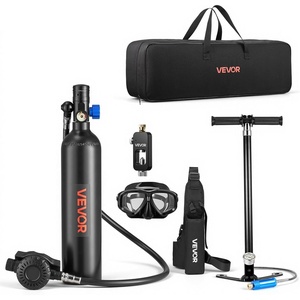 image:imageVEVOR Mini Scuba Tank 1L Portable Diving Tank for Underwater Breathing Reusable Lung Diving Cylinder up to 20 Minutes Dive Time Emergency Rescue Pony Bottle with Adapter amp Goggles for Snorkeling