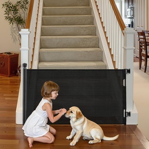 image:imageVEVOR Retractable Baby Gate Extends to 2027 inch Extra Wide 39 inch Tall with Reinforced Fiberglass Strips Avoids Crawling Through Mesh Dog Gate for Decks Doorways Garages Indoor BlackBlack
