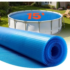 image:imageVEVOR Solar Pool Cover 24 x 12 ft Rectangle Solar Cover 12 mil for Pools Inground Above Ground Swimming Pool Solar Blanket with Bubble Heat Retaining Solar Covers BlueBlue
