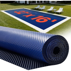 image:imageVEVOR Solar Pool Cover 24 x 12 ft Rectangle Solar Cover 12 mil for Pools Inground Above Ground Swimming Pool Solar Blanket with Bubble Heat Retaining Solar Covers BlueBlueBlack