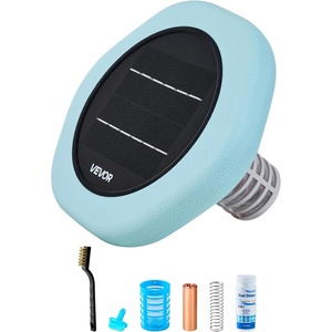 image:imageVEVOR Solar Pool Ionizer Round Copper Pool Ionizer Up to 45000 Gal Floating Automatic Water Cleaner and Purifier Chlorine Free Water with Copper Anode Brush and Filter for Pools amp SpasGreen
