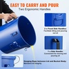 image:imageHappybuy 8 Gal Fryer Grease Bucket Oil Disposal Caddy Carbon Steel with RustProof Coating Oil Transport Container with Lid Lock Clips Filter Bag Blue