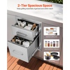 image:imageHappybuy Outdoor Kitchen Drawers 13 W x 204 H x 208 D Flush Mount Double BBQ Access Drawers with Stainless Steel Handle Perfect for BBQ Islands and Patio Grill Stations