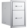 image:imageHappybuy Outdoor Kitchen Drawers 13 W x 204 H x 208 D Flush Mount Double BBQ Access Drawers with Stainless Steel Handle Perfect for BBQ Islands and Patio Grill Stations