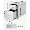 image:imageHappybuy Outdoor Kitchen Drawers 13 W x 204 H x 208 D Flush Mount Double BBQ Access Drawers with Stainless Steel Handle Perfect for BBQ Islands and Patio Grill Stations