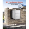 image:imageHappybuy Outdoor Kitchen Drawers 13 W x 204 H x 208 D Flush Mount Double BBQ Access Drawers with Stainless Steel Handle Perfect for BBQ Islands and Patio Grill Stations