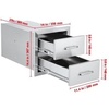 image:imageHappybuy Outdoor Kitchen Drawers 14W x 143H x 23D Inch Flush Mount Double BBQ Drawers Stainless Steel with Handle for BBQ Islands or Grill Stations