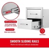 image:imageHappybuy Outdoor Kitchen Drawers 14W x 143H x 23D Inch Flush Mount Double BBQ Drawers Stainless Steel with Handle for BBQ Islands or Grill Stations