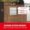 image:imageHappybuy Outdoor Kitchen Drawers 14W x 143H x 23D Inch Flush Mount Double BBQ Drawers Stainless Steel with Handle for BBQ Islands or Grill Stations