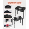 image:imageVEVOR 2 Burner Outdoor Propane Gas Stove 150000 BTU Propane LPG Gas Camping Stove Heavyduty Carbon Steel Outdoor Cooker with 2 Wheels amp 20 PSI Regulator amp Hose for BBQ Camp Home Patio BackyardBlack