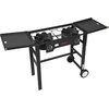 image:imageVEVOR 2 Burner Outdoor Propane Gas Stove 150000 BTU Propane LPG Gas Camping Stove Heavyduty Carbon Steel Outdoor Cooker with 2 Wheels amp 20 PSI Regulator amp Hose for BBQ Camp Home Patio BackyardBlack