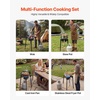 image:imageVEVOR 2 Burner Outdoor Propane Gas Stove 150000 BTU Propane LPG Gas Camping Stove Heavyduty Carbon Steel Outdoor Cooker with 2 Wheels amp 20 PSI Regulator amp Hose for BBQ Camp Home Patio BackyardBlack