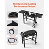 image:imageVEVOR 2 Burner Outdoor Propane Gas Stove 150000 BTU Propane LPG Gas Camping Stove Heavyduty Carbon Steel Outdoor Cooker with 2 Wheels amp 20 PSI Regulator amp Hose for BBQ Camp Home Patio BackyardBlack