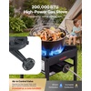 image:imageVEVOR 2 Burner Outdoor Propane Gas Stove 150000 BTU Propane LPG Gas Camping Stove Heavyduty Carbon Steel Outdoor Cooker with 2 Wheels amp 20 PSI Regulator amp Hose for BBQ Camp Home Patio BackyardBlack