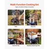 image:imageVEVOR 2 Burner Outdoor Propane Gas Stove 150000 BTU Propane LPG Gas Camping Stove Heavyduty Carbon Steel Outdoor Cooker with 2 Wheels amp 20 PSI Regulator amp Hose for BBQ Camp Home Patio BackyardBlack