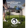 image:imageVEVOR 2 Burner Outdoor Propane Gas Stove 150000 BTU Propane LPG Gas Camping Stove Heavyduty Carbon Steel Outdoor Cooker with 2 Wheels amp 20 PSI Regulator amp Hose for BBQ Camp Home Patio BackyardBlack