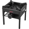 image:imageVEVOR 2 Burner Outdoor Propane Gas Stove 150000 BTU Propane LPG Gas Camping Stove Heavyduty Carbon Steel Outdoor Cooker with 2 Wheels amp 20 PSI Regulator amp Hose for BBQ Camp Home Patio BackyardBlack
