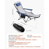 image:imageVEVOR 2in1 Reclining Camping Chair with Footrest for Adults 4 Adjustable Positions Portable Folding Lounger Lightweight Mesh Beach Chair Supports 220lbs Heavy Duty Camp Chairs Outdoor GrayGray Padded