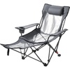image:imageVEVOR 2in1 Reclining Camping Chair with Footrest for Adults 4 Adjustable Positions Portable Folding Lounger Lightweight Mesh Beach Chair Supports 220lbs Heavy Duty Camp Chairs Outdoor GrayGrey