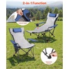 image:imageVEVOR 2in1 Reclining Camping Chair with Footrest for Adults 4 Adjustable Positions Portable Folding Lounger Lightweight Mesh Beach Chair Supports 220lbs Heavy Duty Camp Chairs Outdoor GrayGray Padded