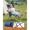 image:imageVEVOR 2in1 Reclining Camping Chair with Footrest for Adults 4 Adjustable Positions Portable Folding Lounger Lightweight Mesh Beach Chair Supports 220lbs Heavy Duty Camp Chairs Outdoor GrayBlue