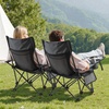 image:imageVEVOR 2in1 Reclining Camping Chair with Footrest for Adults 4 Adjustable Positions Portable Folding Lounger Lightweight Mesh Beach Chair Supports 220lbs Heavy Duty Camp Chairs Outdoor GrayGrey
