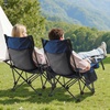 image:imageVEVOR 2in1 Reclining Camping Chair with Footrest for Adults 4 Adjustable Positions Portable Folding Lounger Lightweight Mesh Beach Chair Supports 220lbs Heavy Duty Camp Chairs Outdoor GrayGray Padded