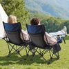 image:imageVEVOR 2in1 Reclining Camping Chair with Footrest for Adults 4 Adjustable Positions Portable Folding Lounger Lightweight Mesh Beach Chair Supports 220lbs Heavy Duty Camp Chairs Outdoor GrayBlue