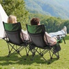 image:imageVEVOR 2in1 Reclining Camping Chair with Footrest for Adults 4 Adjustable Positions Portable Folding Lounger Lightweight Mesh Beach Chair Supports 220lbs Heavy Duty Camp Chairs Outdoor GrayGreen