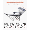 image:imageVEVOR 2in1 Reclining Camping Chair with Footrest for Adults 4 Adjustable Positions Portable Folding Lounger Lightweight Mesh Beach Chair Supports 220lbs Heavy Duty Camp Chairs Outdoor GrayGray Padded
