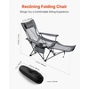 image:imageVEVOR 2in1 Reclining Camping Chair with Footrest for Adults 4 Adjustable Positions Portable Folding Lounger Lightweight Mesh Beach Chair Supports 220lbs Heavy Duty Camp Chairs Outdoor GrayGrey