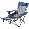 image:imageVEVOR 2in1 Reclining Camping Chair with Footrest for Adults 4 Adjustable Positions Portable Folding Lounger Lightweight Mesh Beach Chair Supports 220lbs Heavy Duty Camp Chairs Outdoor GrayBlue
