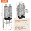 image:imageVEVOR 41inch Open Top Large Parrot Bird Cage Hanging Bird Cage for Parakeets Finches Canaries Lovebirds Cockatiels Budgies Small Quaker Conures Travel Pet Flight Birdcage with Swing and Perch180L x 140W x 595H