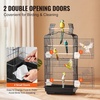 image:imageVEVOR 41inch Open Top Large Parrot Bird Cage Hanging Bird Cage for Parakeets Finches Canaries Lovebirds Cockatiels Budgies Small Quaker Conures Travel Pet Flight Birdcage with Swing and Perch180L x 140W x 364H