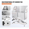 image:imageVEVOR 50 Pet Dog Bathing Station Electric Height Adjustment Professional Stainless Steel Dog Grooming Tub wSoap Box FaucetRich AccessoryBathtub for Multiple Pets Washing Sink for HomeRightRight Door