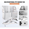 image:imageVEVOR 50 Pet Dog Bathing Station Electric Height Adjustment Professional Stainless Steel Dog Grooming Tub wSoap Box FaucetRich AccessoryBathtub for Multiple Pets Washing Sink for HomeRightLeft Door