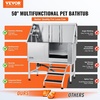 image:imageVEVOR 50 Pet Dog Bathing Station wStairs Professional Stainless Steel Dog Grooming Tub wSoap Box FaucetRich Accessory Dog Bathtub for LargeMediumSmall Pets Washing Sink for Home LeftSilver