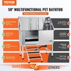image:imageVEVOR 50 Pet Dog Bathing Station wStairs Professional Stainless Steel Dog Grooming Tub wSoap Box FaucetRich Accessory Dog Bathtub for LargeMediumSmall Pets Washing Sink for Home LeftSilver
